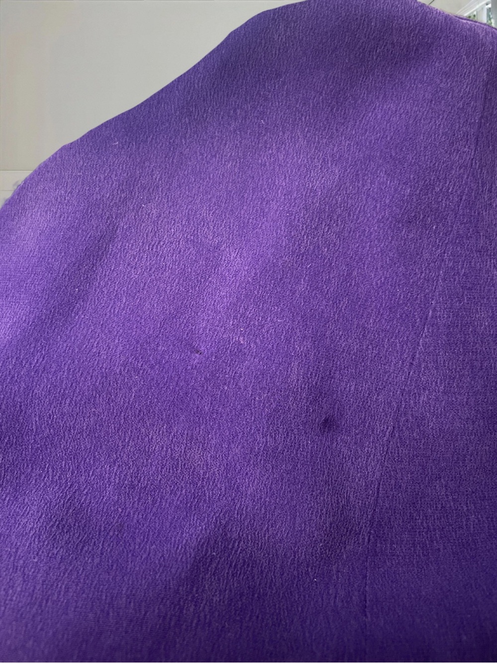 SHOMI Vintage Women's Purple 100% Silk Embroidered Blazer Jacket Sz 10 - Picture 14 of 16